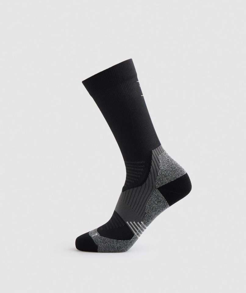 Gymshark Crew Performance Socks Black | CA 0186DN